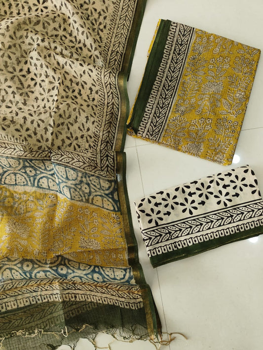 Premium Sanganeri Printed kota Suit With Kota Doria Duppta