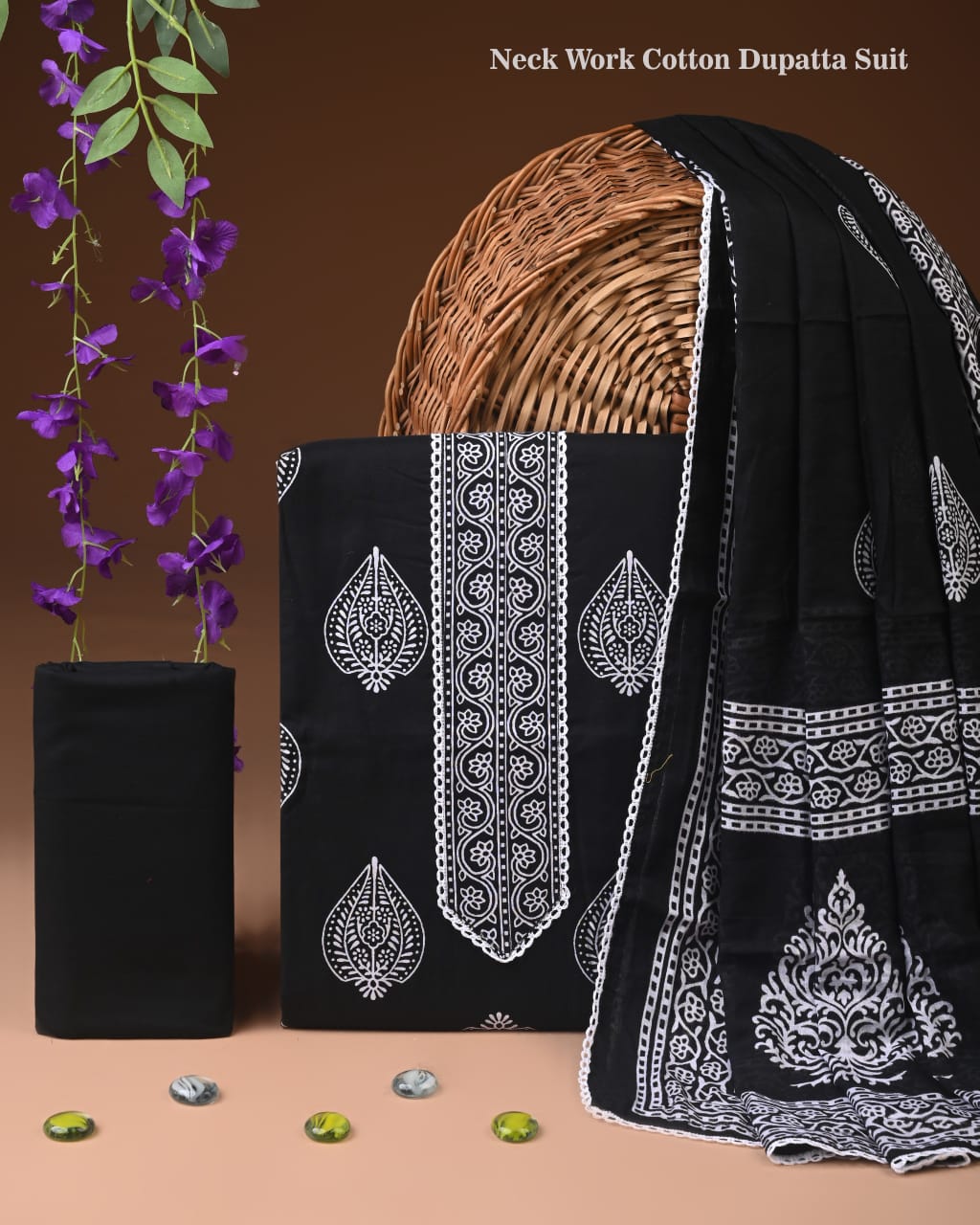 PREMIUM GOTA PATTI COTTON SUIT SET WITH COTTON DUPATTA(BFCOTGH107)