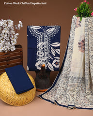 PREMIUM GOTA PATTI COTTON SUIT SET WITH CHIFFON DUPATTA(BSCOTGC85)