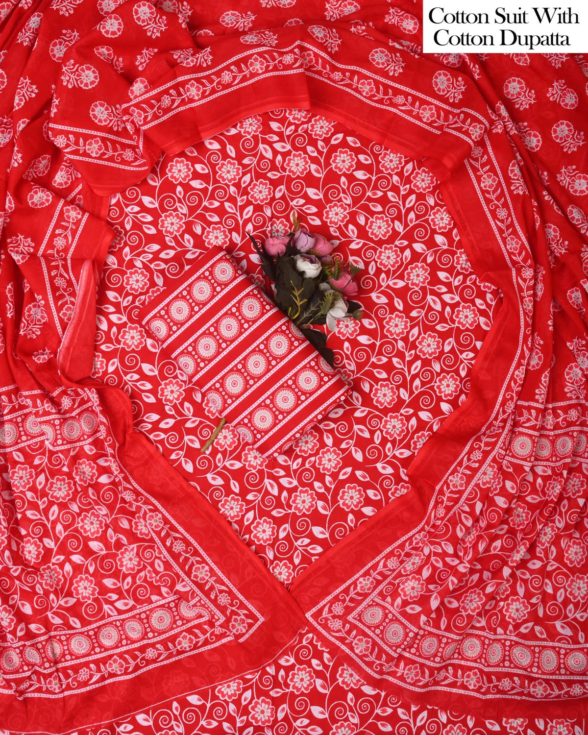 Exclusive Hand Block Cotton Suit With Cotton Dupatta
