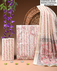 PREMIUM GOTA PATTI COTTON SUIT SET WITH COTTON DUPATTA(BFCOTGH109)