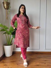 New Exclusive Hand  block printed Stitched Cotton  Kurtis with Pant