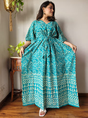 Hand Block Printed  Cotton KAFTANS in Multiple Colors
