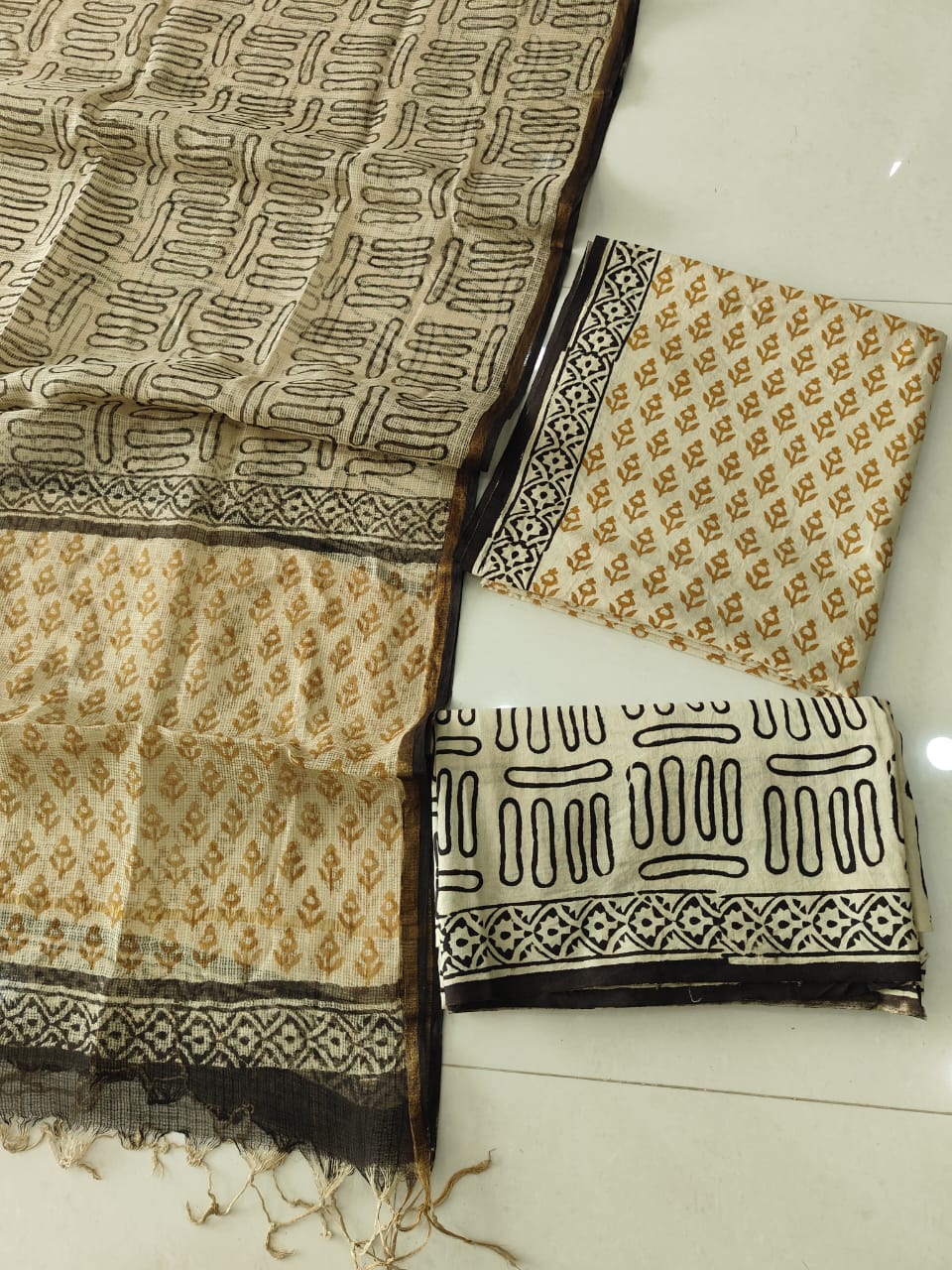 Premium Sanganeri Printed Cotton Suit With Kota Doria Duppta