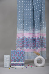 Exclusive Hand Block Cotton Suit With Cotton Dupatta