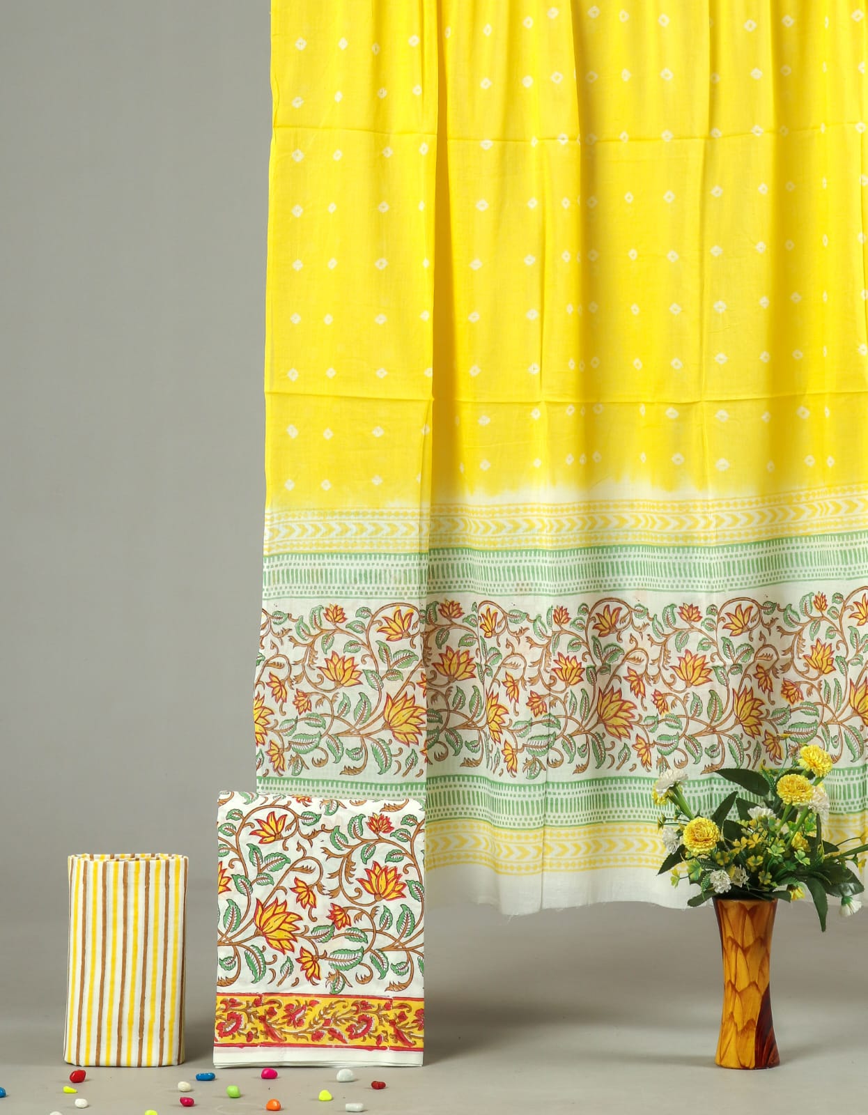 Exclusive Hand Block Cotton Suit With Cotton Dupatta(BFCOT29)