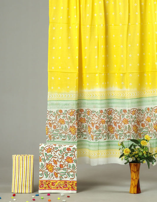 Exclusive Hand Block Cotton Suit With Cotton Dupatta(BFCOT29)