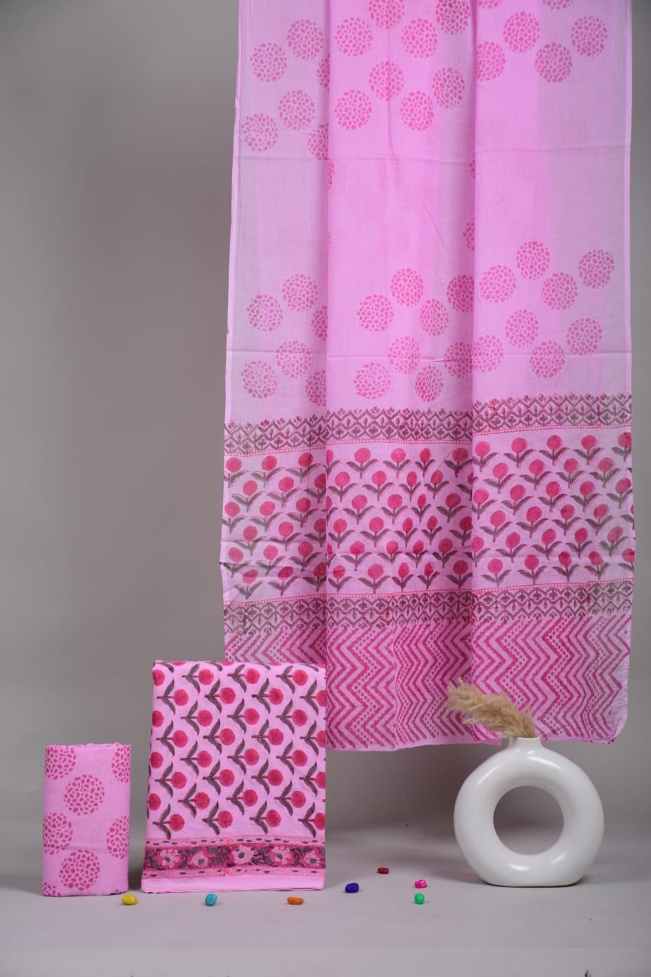 Exclusive Hand Block Cotton Suit With Cotton Dupatta