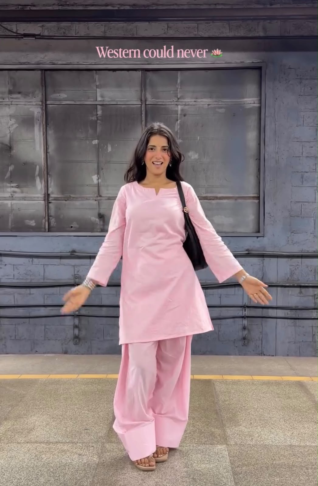 Baby Pink Pure Cotton Farshi Salwar Suit Set