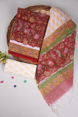 Premium Sanganeri Printed kota Suit With Kota Doria Duppta(BFFKO55)
