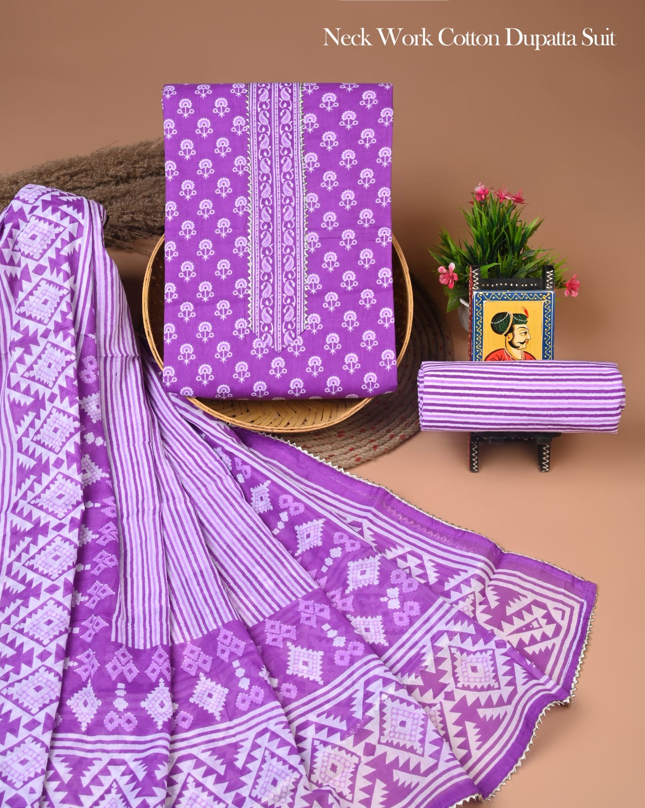 PREMIUM GOTA PATTI COTTON SUIT SET WITH COTTON DUPATTA(BFCOTGP49)