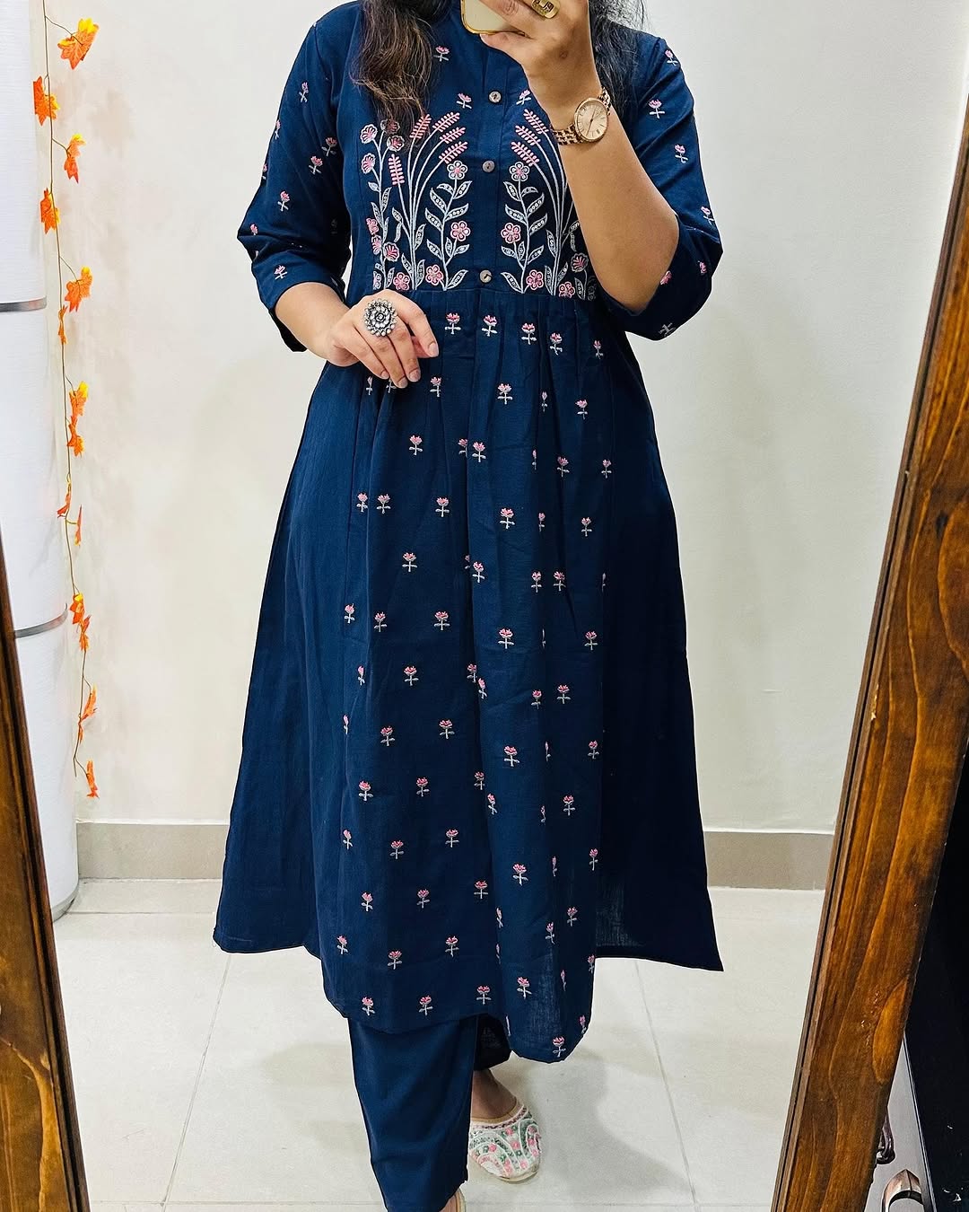 *We are here to spread some magic to your ethnic Heavy Cotton*

*🌹🌹Pure fine Cotton fabric Embroidery Work Kurti with Pant with cotton 100-100*🌹