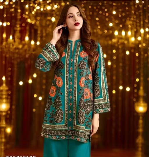 Enjoy New Floral  Kurta Pant set with amazing print Work
