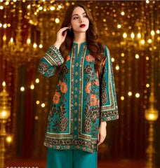 Enjoy New Floral  Kurta Pant set with amazing print Work
