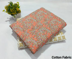 Premium Hand Block Printed Cotton Suit Top And Bottom Set (BFTB74)