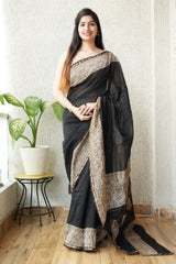 New Designer Hand Block Print Chanderi Silk Saree(BFCS05)