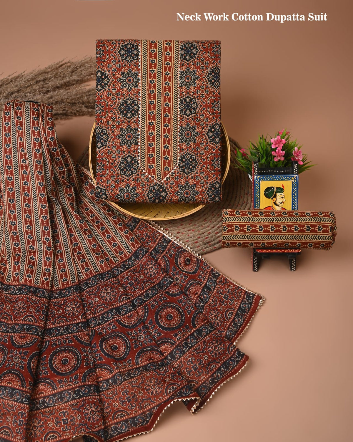 PREMIUM GOTA PATTI COTTON SUIT SET WITH COTTON DUPATTA(BFCOTGH79)