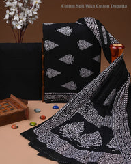 Exclusive Hand Block Cotton Suit With Cotton Dupatta