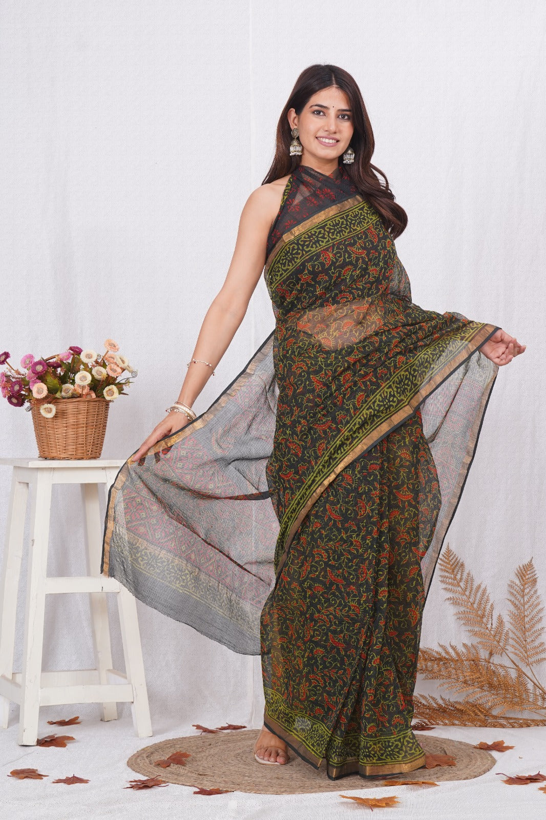 Black & Green kota doriya saree (BFKS26)