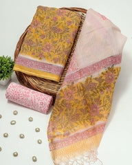 Premium Sanganeri Printed kota Suit With Kota Doria Duppta(BFFKO58)