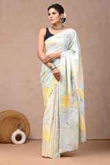 Traditional Authentic Hand Block Printed Pure Organic Cotton Sarees With matching Blouse
