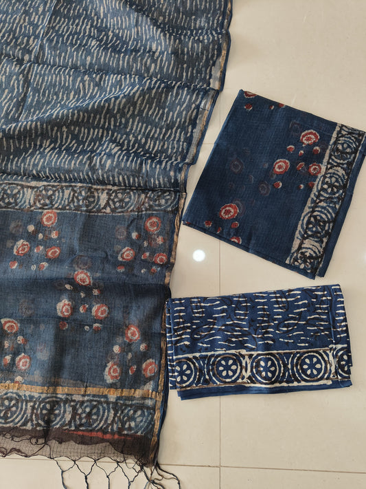 Premium Sanganeri Printed kota Suit With Kota Doria Duppta