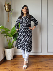New Exclusive Hand  block printed Stitched Cotton  Kurtis with Pant