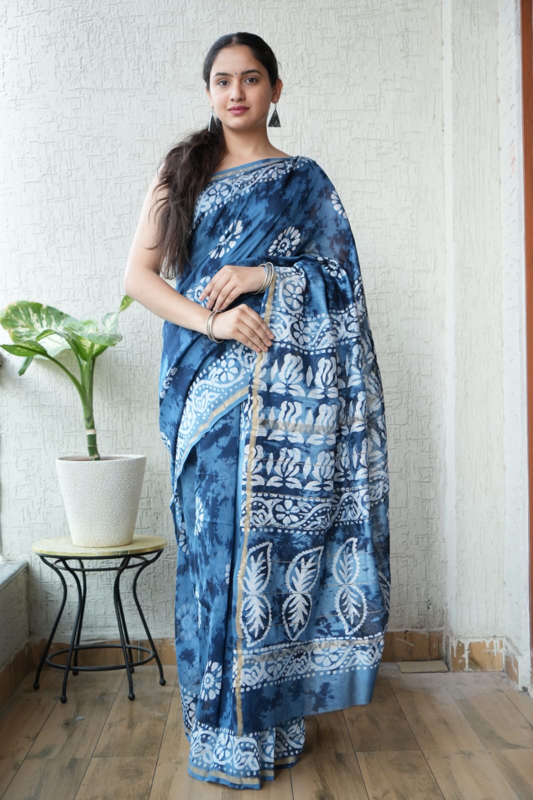 New Designer Hand Block Print Chanderi Silk Saree(BFCS62)