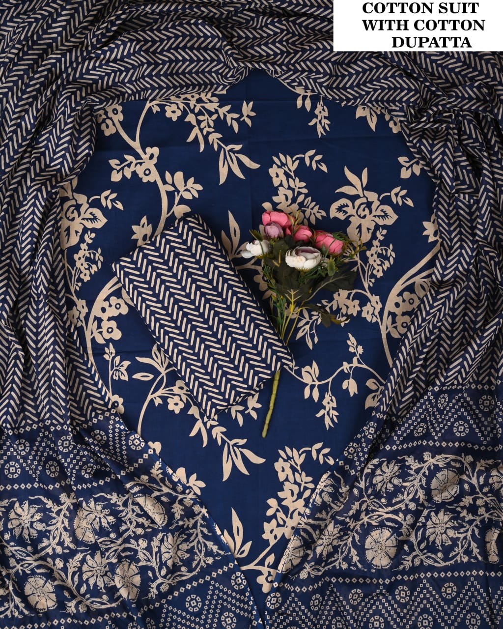 Exclusive Hand Block Cotton Suit With Cotton Dupatta
