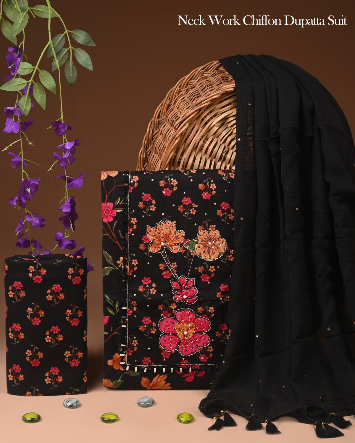 PREMIUM GOTA PATTI COTTON SUIT SET WITH CHIFFON DUPATTA