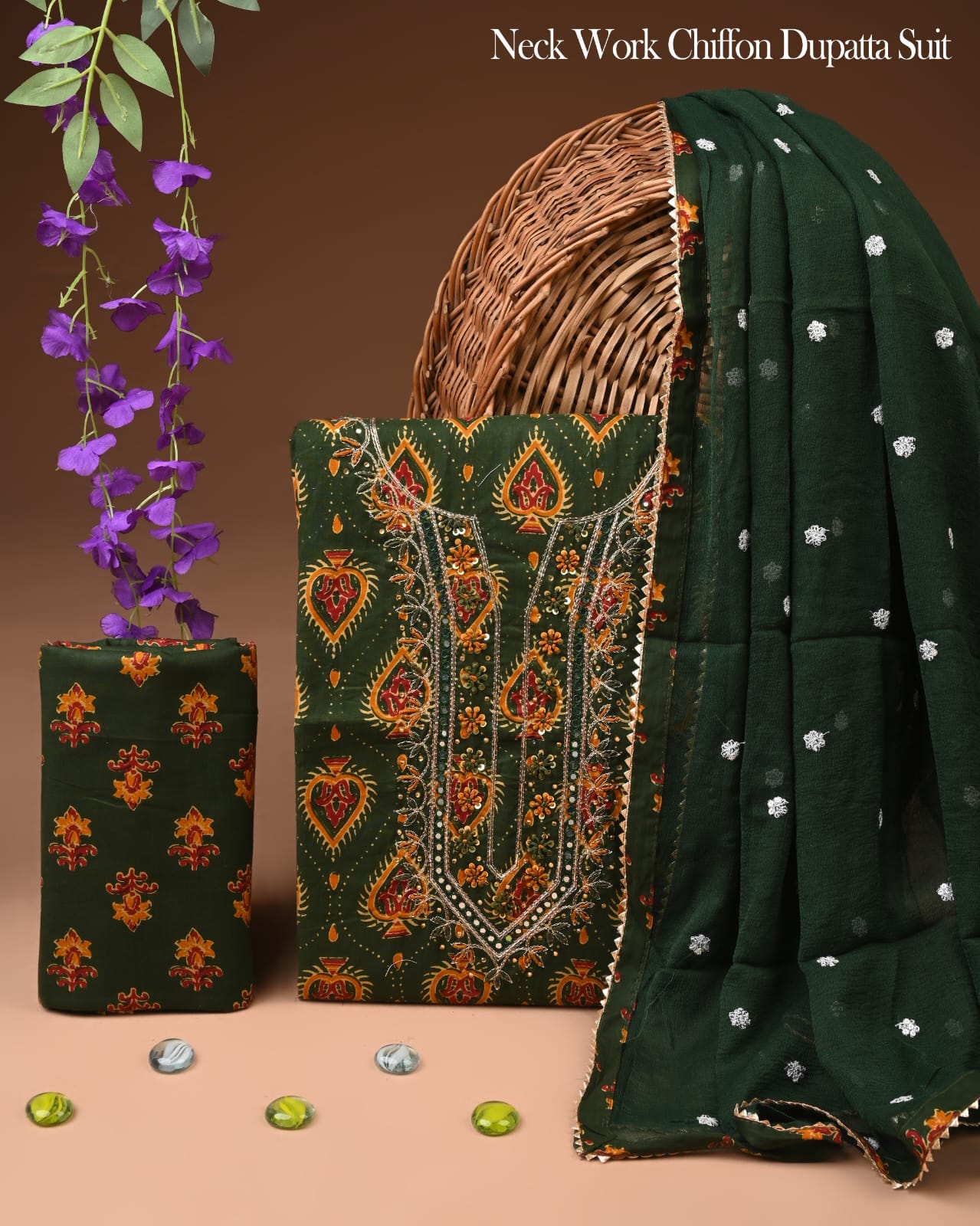 PREMIUM GOTA PATTI COTTON SUIT SET WITH CHIFFON DUPATTA