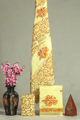 Premium Hand Block Printed Maheshwari Silk Suit(BFMAH49)