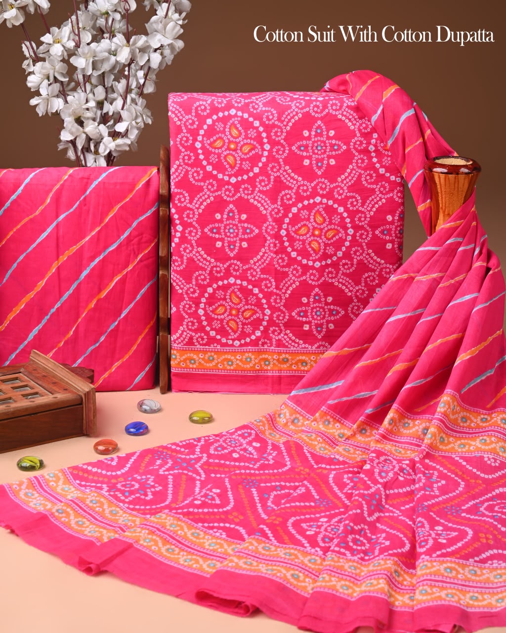 Exclusive Hand Block Cotton Suit With Cotton Dupatta