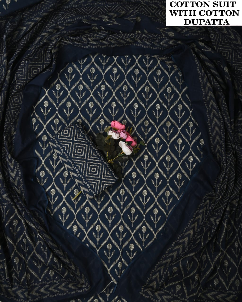 Exclusive Hand Block Cotton Suit With Cotton Dupatta