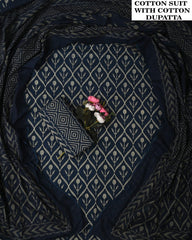 Exclusive Hand Block Cotton Suit With Cotton Dupatta