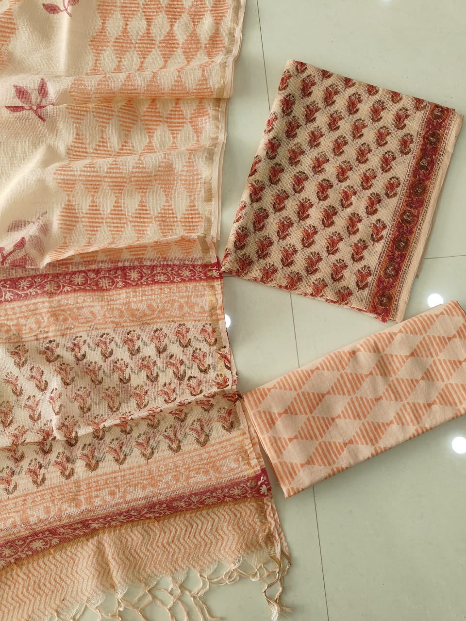 Premium Sanganeri Printed kota Suit With Kota Doria Duppta