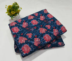 Premium Hand Block Printed Cotton Suit Top And Bottom Set (BFTB71)