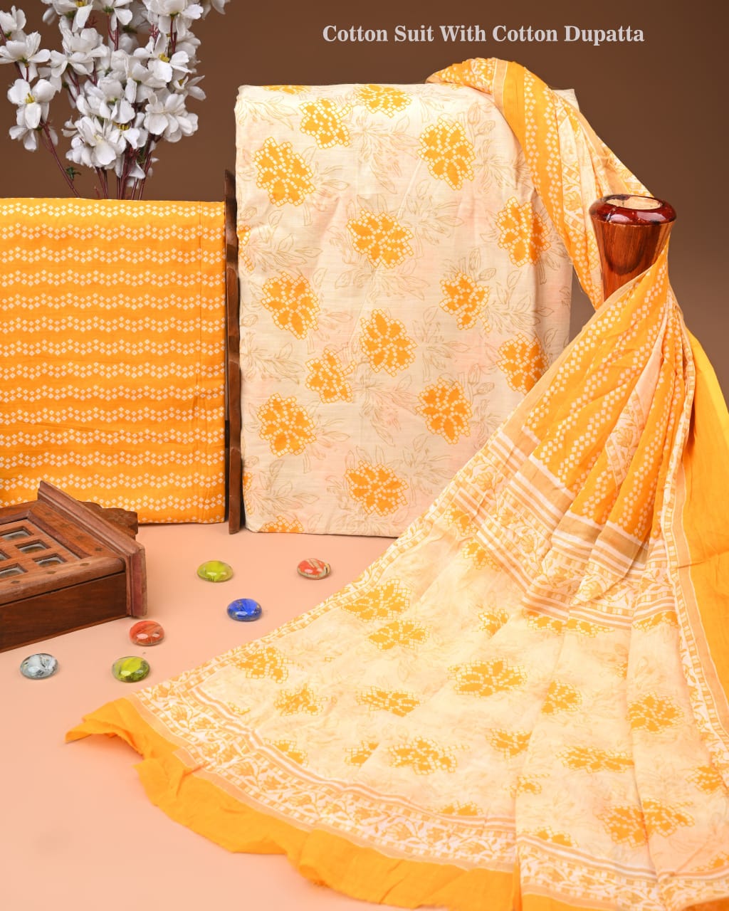 Exclusive Hand Block Cotton Suit With Cotton Dupatta