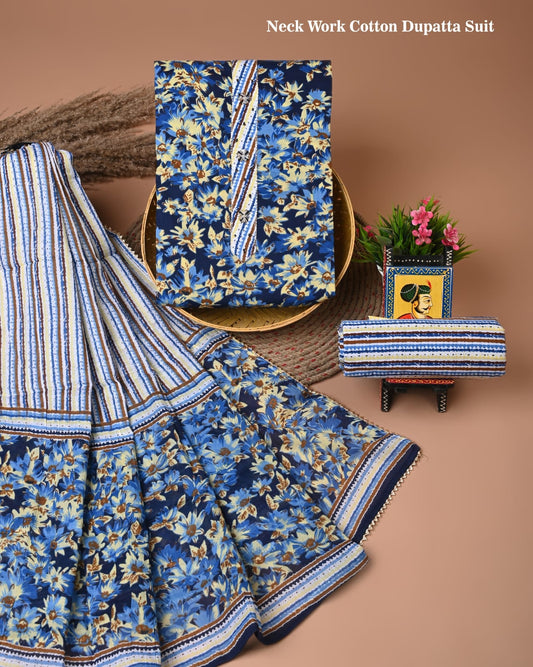 PREMIUM GOTA PATTI COTTON SUIT SET WITH COTTON DUPATTA(BFCOTGP37)