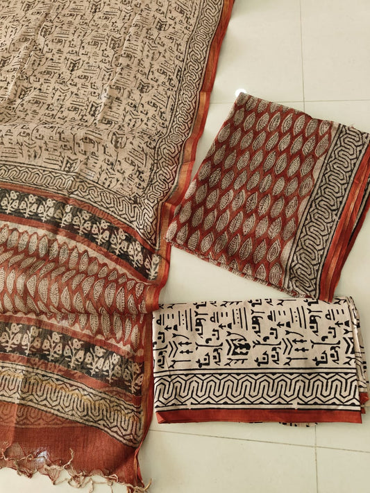 Premium Sanganeri Printed kota Suit With Kota Doria Duppta