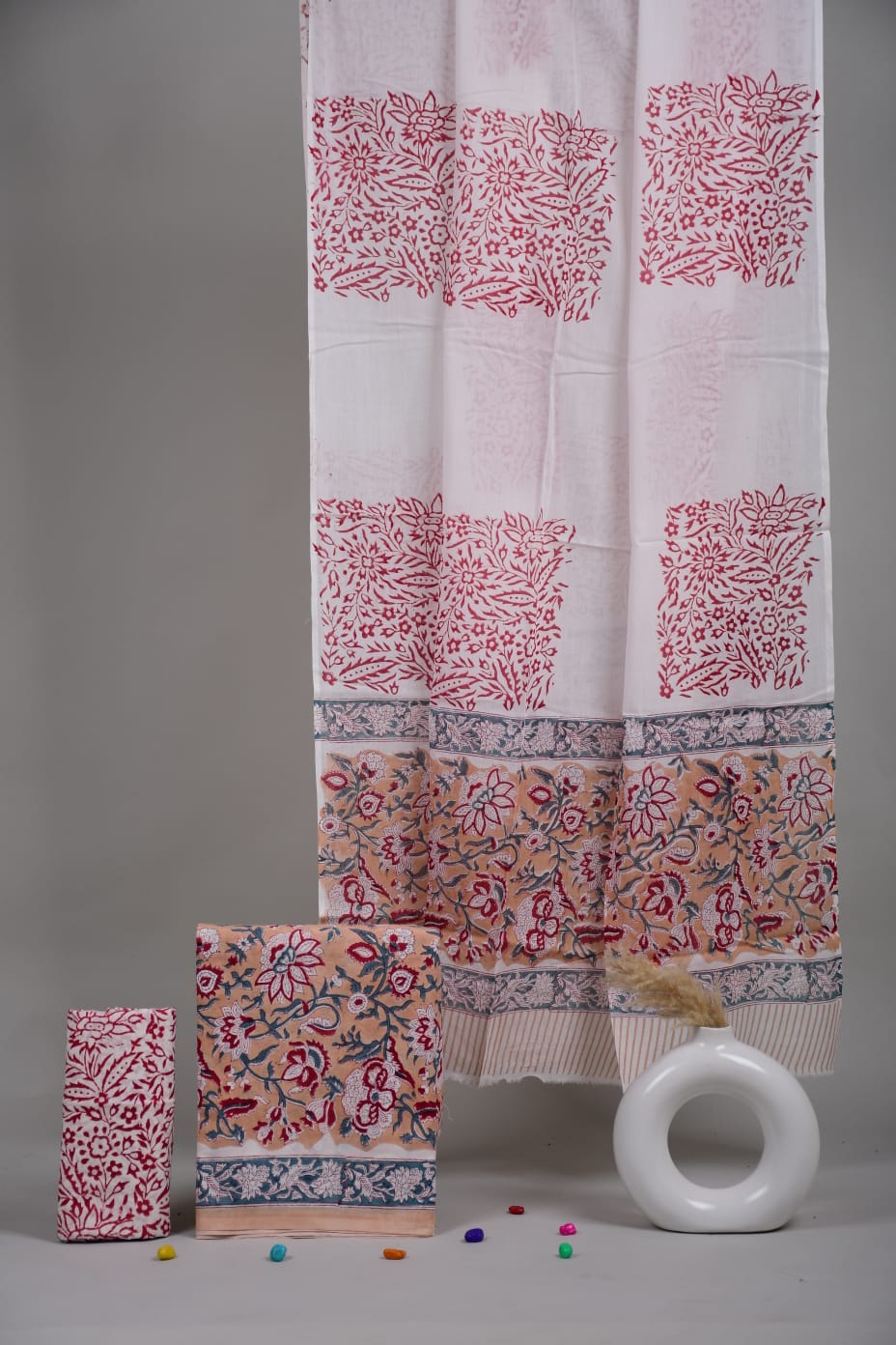 Exclusive Hand Block Cotton Suit With Cotton Dupatta