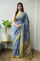 New Designer Hand Block Print Chanderi Silk Saree(BFCS36)