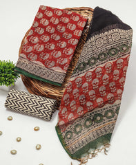 Premium Sanganeri Printed kota Suit With Kota Doria Duppta(BFFKO102)