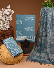 Premium Sanganeri Printed Cotton Suit With Kota Doria Dupatta