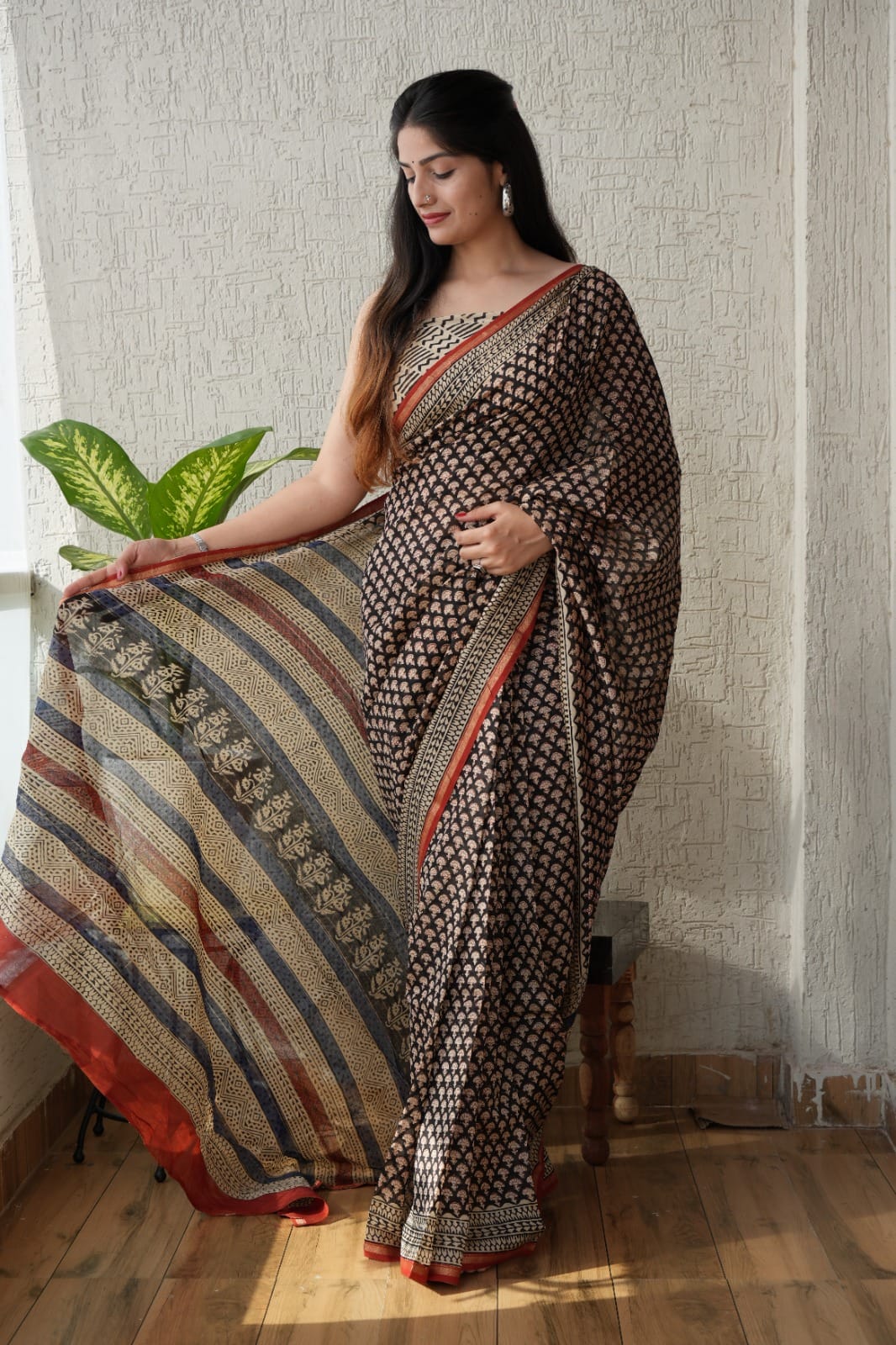 New Designer Hand Block Print Chanderi Silk Saree(BFCS25)