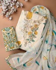 PREMIUM GOTA PATTI COTTON SUIT SET WITH CHIFFON DUPATTA(BSCOTGC69)
