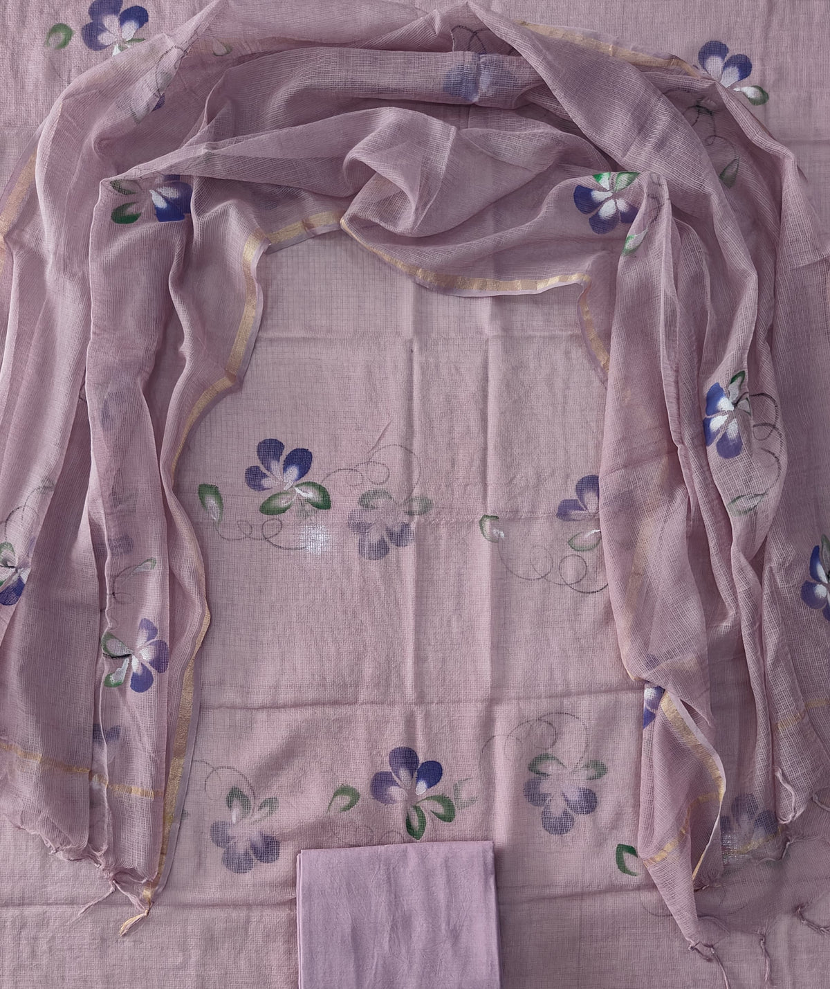 Premium Sanganeri Printed kota Suit With Kota Doria Duppta