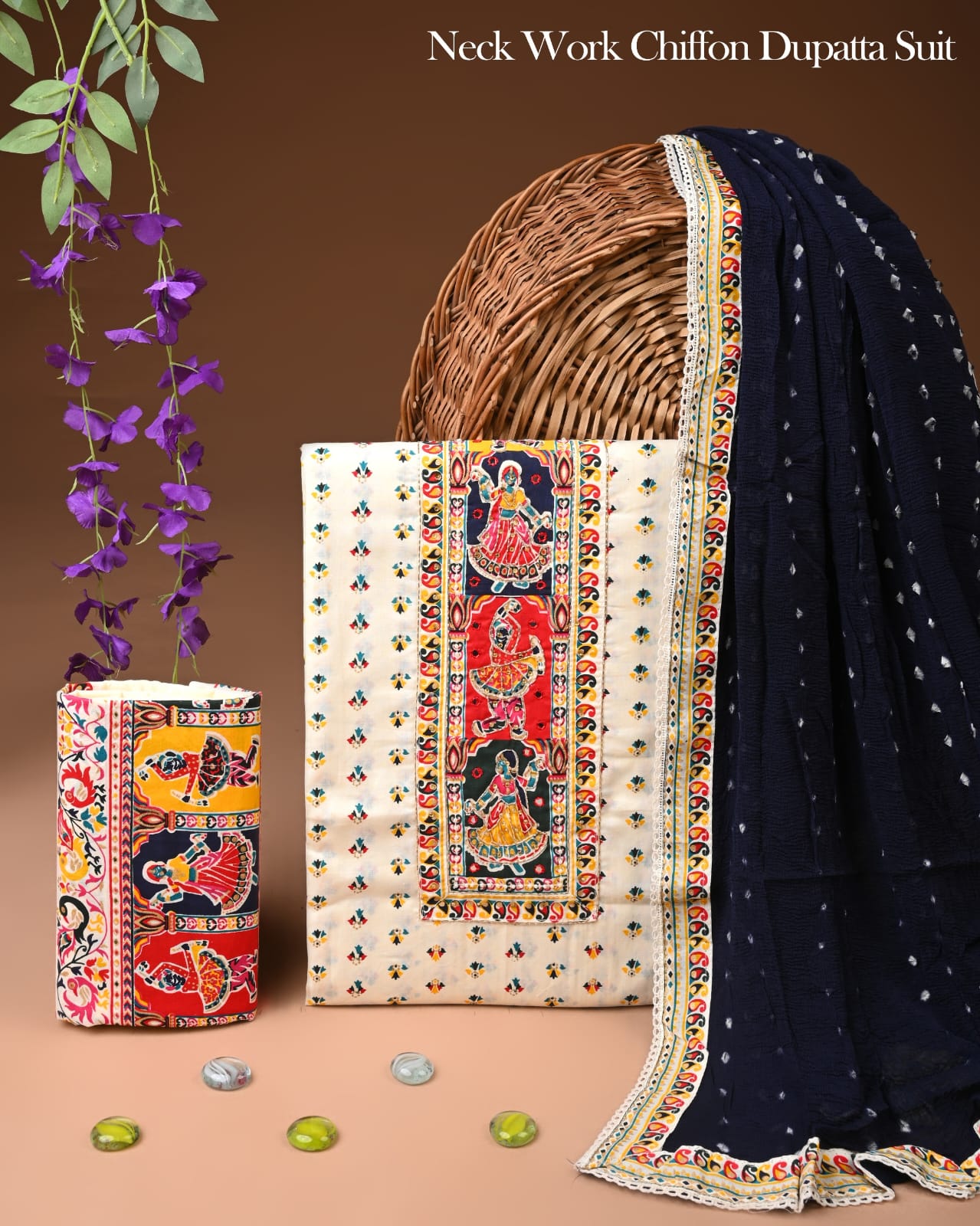 PREMIUM GOTA PATTI COTTON SUIT SET WITH CHIFFON DUPATTA