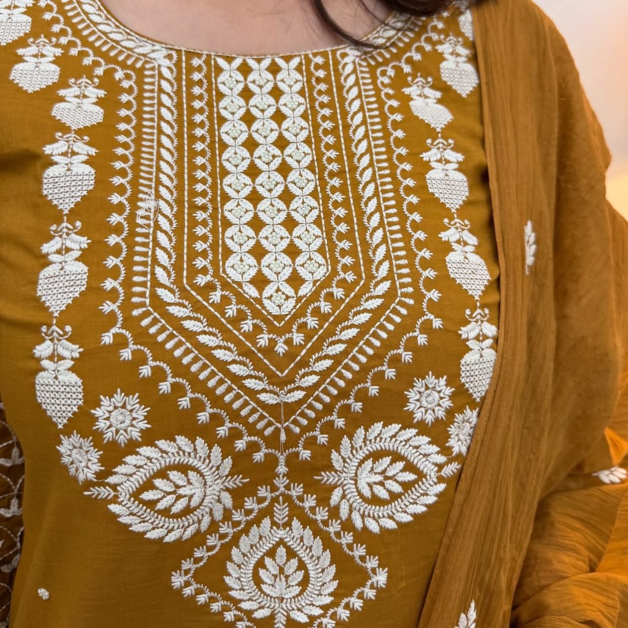 *Introducing the latest addition to our fashion collection the strength kurta Style made from high-quality cotton, embellished with exquisite embroidery  work on neck line and paired with matching pant.*