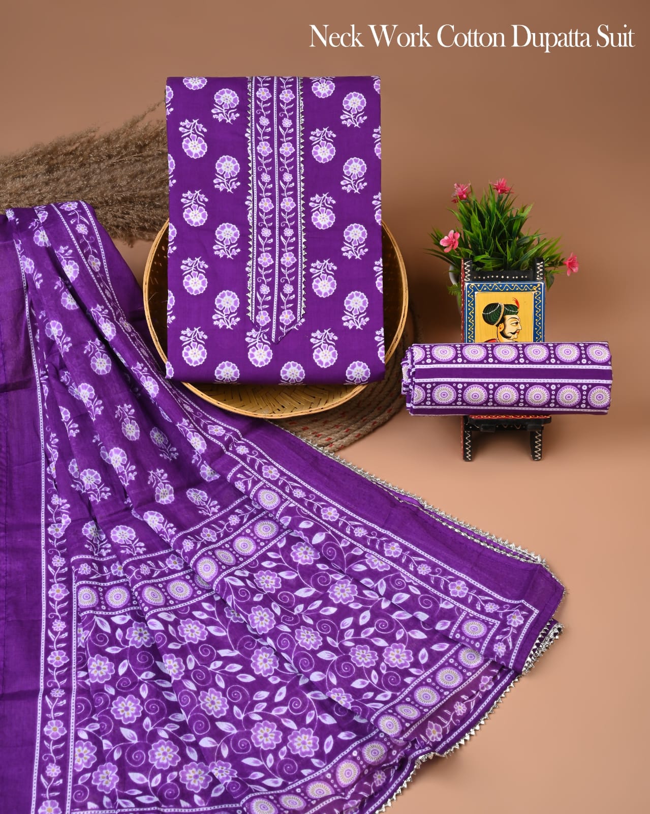 PREMIUM GOTA PATTI COTTON SUIT SET WITH COTTON DUPATTA(BFCOTGP51)